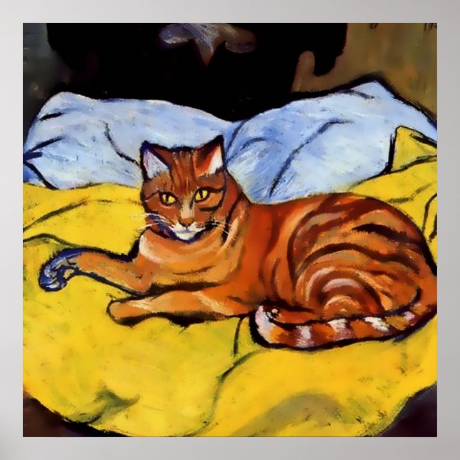 "Raminou on a Yellow Blanket" von Suzanne Valadon Poster (Vorne)
