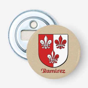 Ramirez Heraldic Arms on Parchstyle Back Flaschenöffner