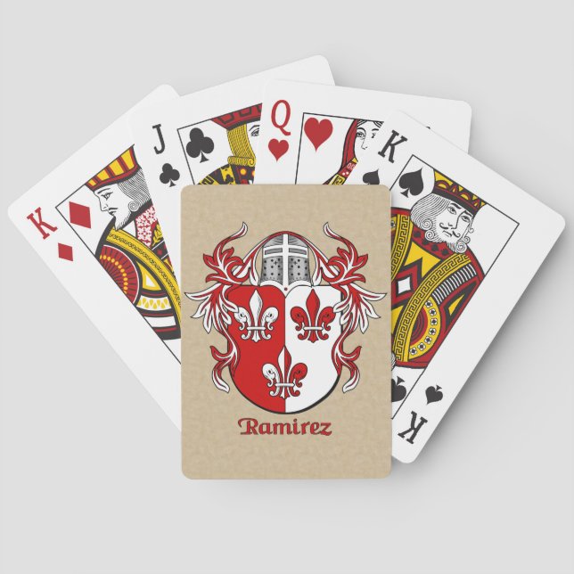 Ramirez Heraldischer Schild mit Mantling Spielkarten (Rückseite)