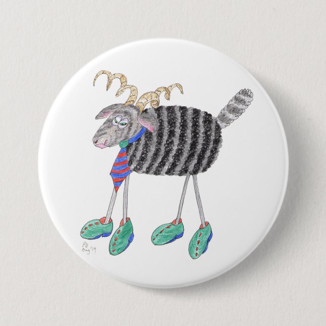 Rammkopf / Posh Sheep Button (Vorderseite)
