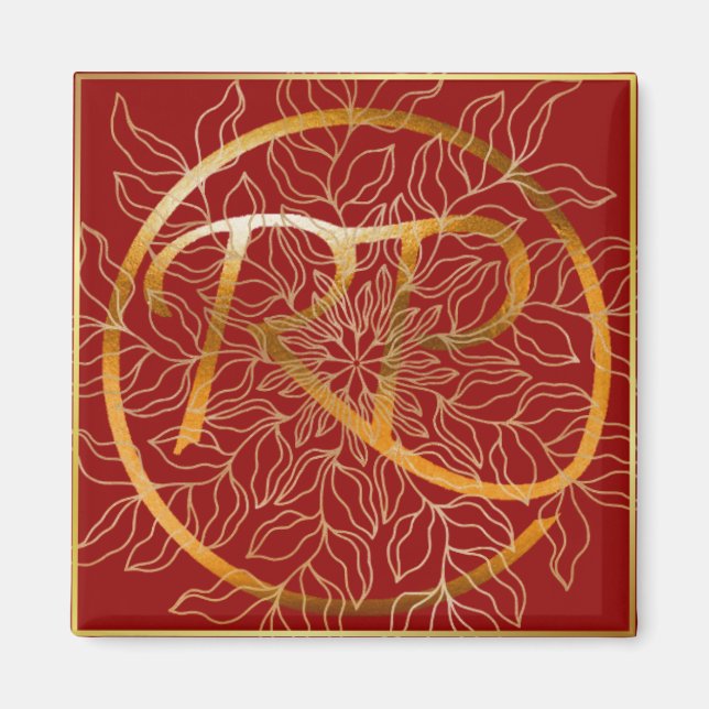 RAMO und PAUL Logo, rotes Gold Magnet (Vorne)