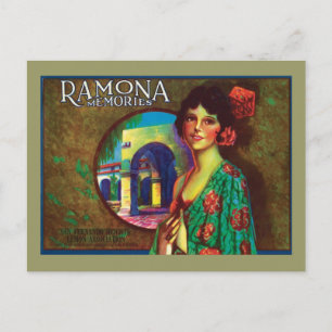 Ramona Erinnerungen Vintage-Label Postkarte