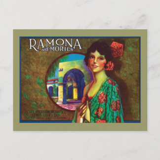 Ramona Erinnerungen Vintages Etikett Postkarte