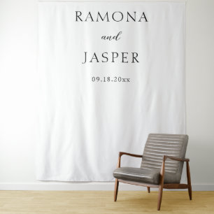 Ramona Schwarz und Weiß Minimal Hochzeitsfeier Wandteppich