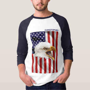 Rampant American Eagle, The USA Flag, Patriotic T-Shirt