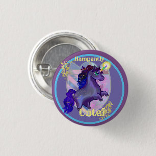 Rampant Niedlich Unicorn  Button