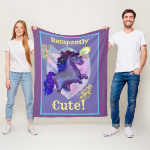 Rampant Niedlich Unicorn Fleecedecke