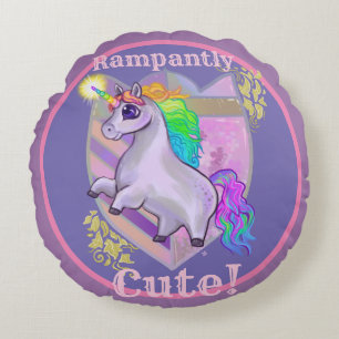 Rampant Niedlich Unicorn Rundes Kissen