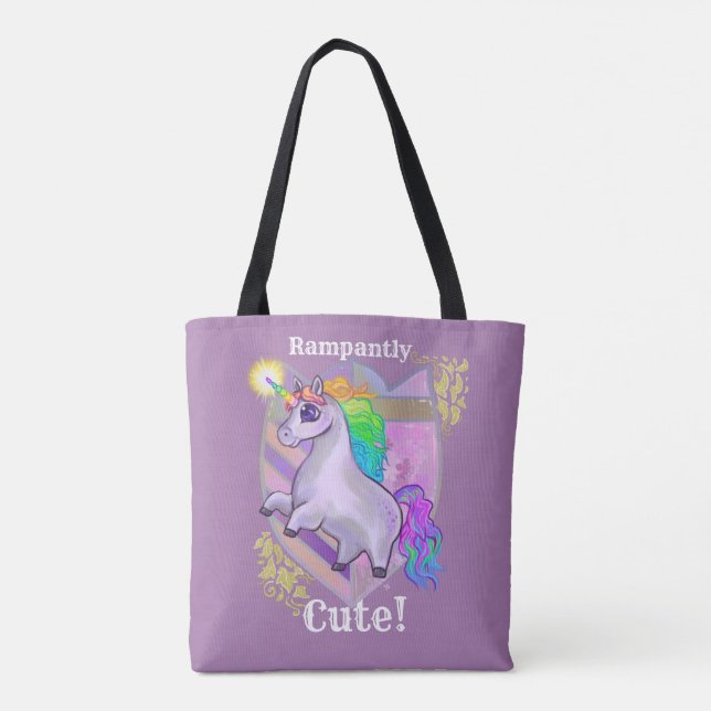 Rampant Niedlich Unicorn Tasche (Rückseite)