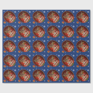 Rampant Rudolph glänzendes Packpapier blau
