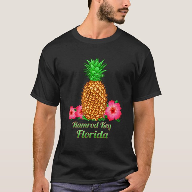 Ramrod Key Florida Pineaple Floral T-Shirt (Vorderseite)