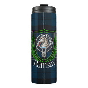 Ramsay-Schottischer-Clan-Tartan & Wappen Thermosbecher