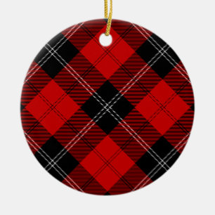 Ramsay-Tartan rot-schwarz kariert Keramikornament