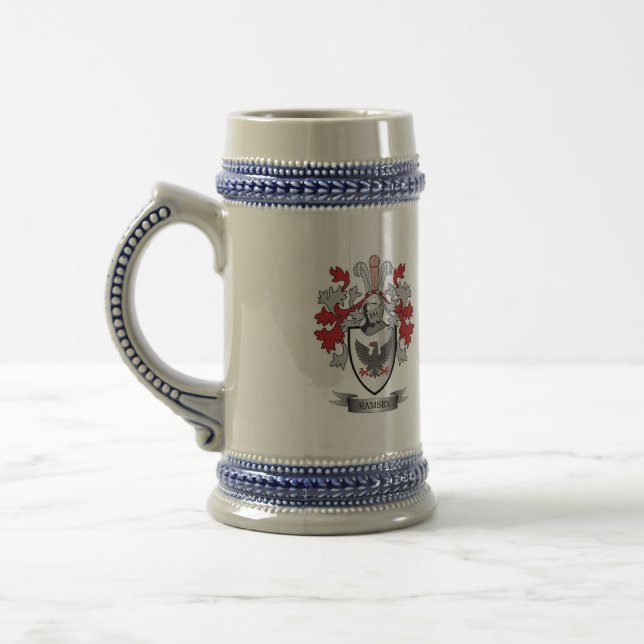 Ramsey Familienwappen-Wappen Bierglas (Links)