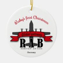 Ramstein Air Base Baby's First Christmas Keramik O