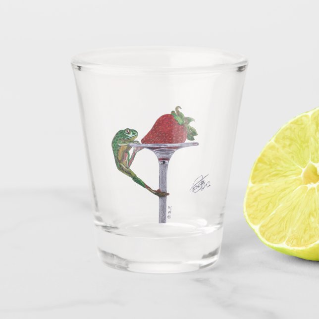 RANA ATRAPANDO UN FRESÓN SCHNAPSGLAS (Vorderseite)