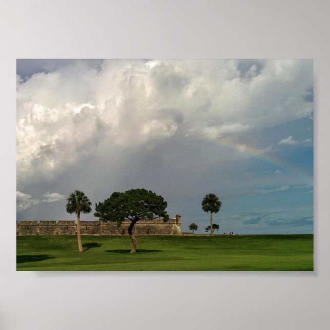 Ranbow over Castillo de San Marcos Poster (Vorne)