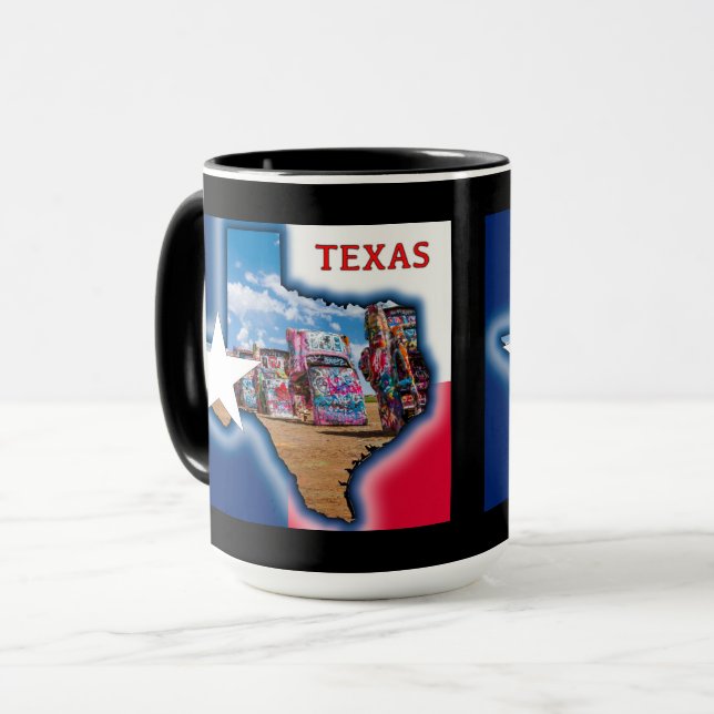 Ranch Cadillac, Texas Graphic, Mug (Devant gauche)