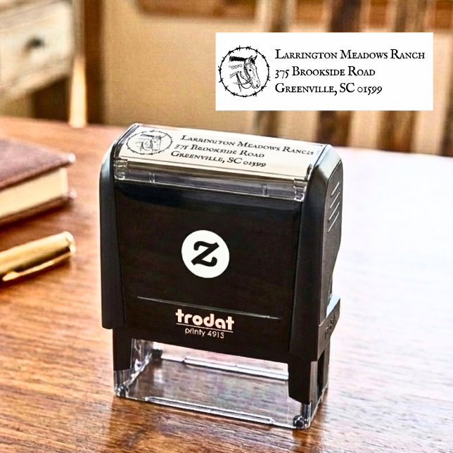 Ranch-Geschäft mit Stacheldraht-Logo Permastempel (Von Creator hochgeladen)