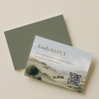 Ranch-Hochzeit im Freien RSVP QR-Code Karte