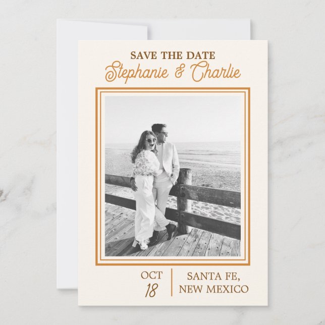 Ranch Hochzeit mit Foto Save the Date Einladung (Vorderseite)