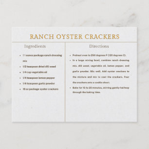 Ranch Oyster Cracker Rezept Thanksgiving Essen Postkarte