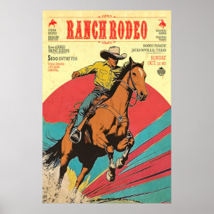 Ranch Rodeo Poster Jacksonville Texas Cowboy Druck