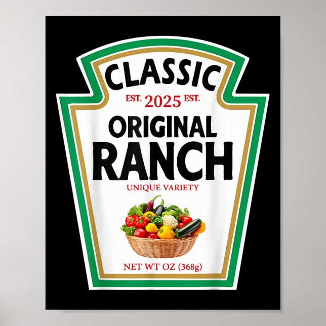 Ranch Sauce Green Salad Dressing Condiment Diy Hal Poster (Vorne)