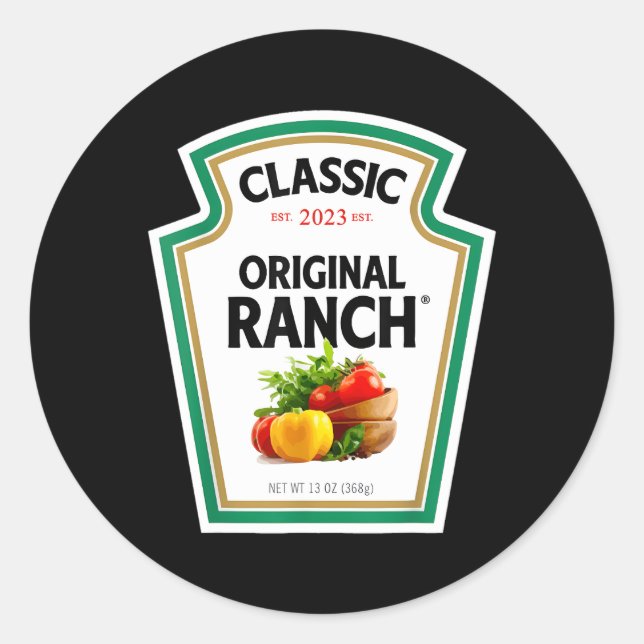Ranch Sauce Green Salad Dressing Halloween Runder Aufkleber (Vorderseite)