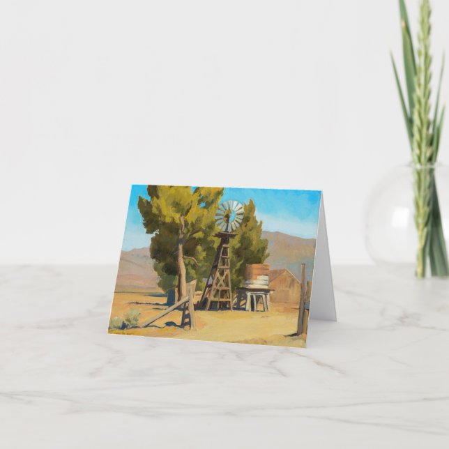 Ranch Windmill, Carson, Nevada, Maynard Dixon Dankeskarte (Vorderseite)