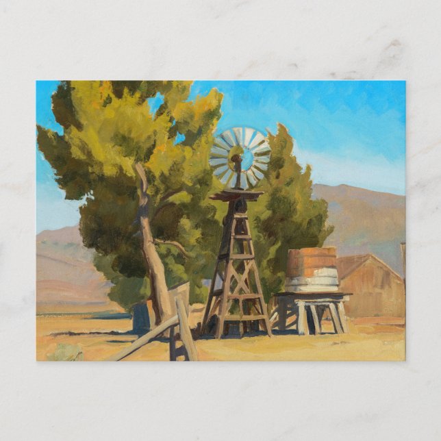 Ranch Windmill, Carson, Nevada, Maynard Dixon Postkarte (Vorderseite)