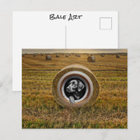 Ranchers Bauern Hund in Hayfield Round Bale Art