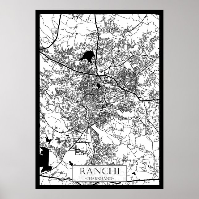 Ranchi Jharkhand City Map Poster (Vorne)