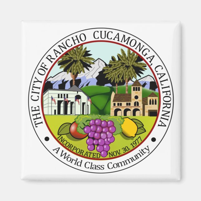 Rancho CucZIA (Kalifornien) City Siegel Magnet (Vorne)