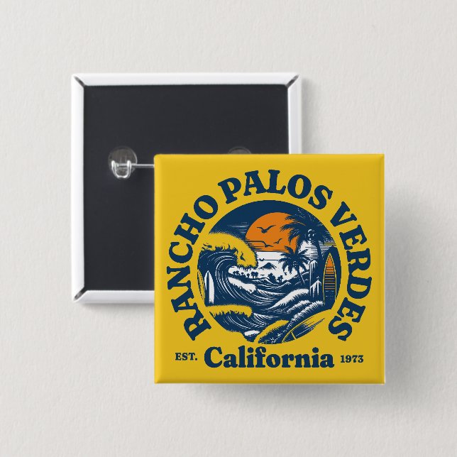 Rancho Palos Verdes, Kalifornien Button (Vorne & Hinten)