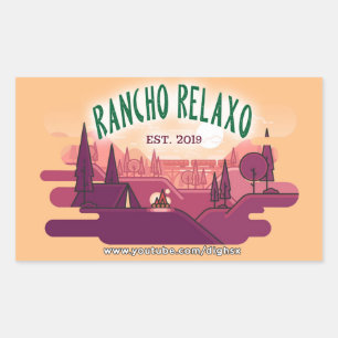 Rancho Relaxo Fall Logo Rechteckiger Aufkleber