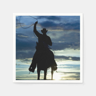 Ranchsonnenuntergang-Pferderuecken Serviette