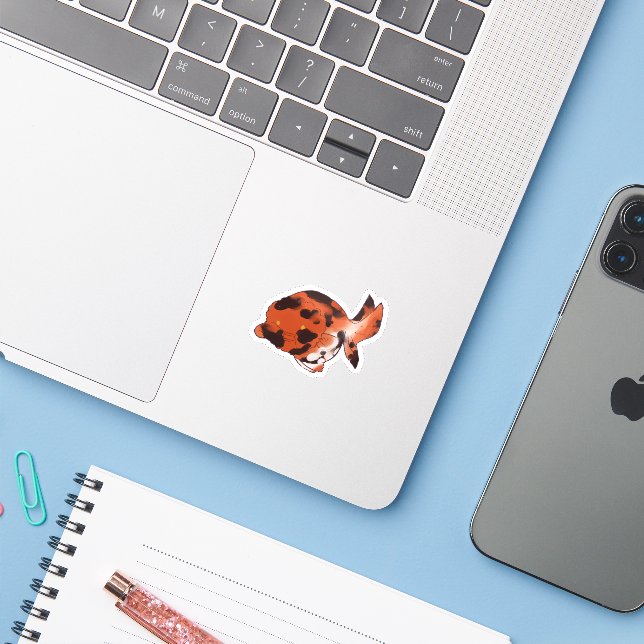 Ranchu goldfish sticker (Laptop mit iPhone)