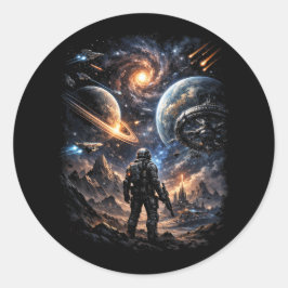 Rand der Galaxie Runder Aufkleber