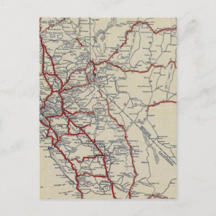 Rand McNally Junior Road Map Kalifornien und Nevad Postkarte