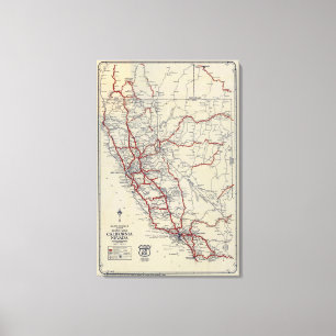 Rand McNally Juniorstraßenkarte Kalifornien und Leinwanddruck