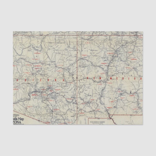 Rand McNally offizielle Auto-Spuren 1925 Seidenpapier (Vorderseite)