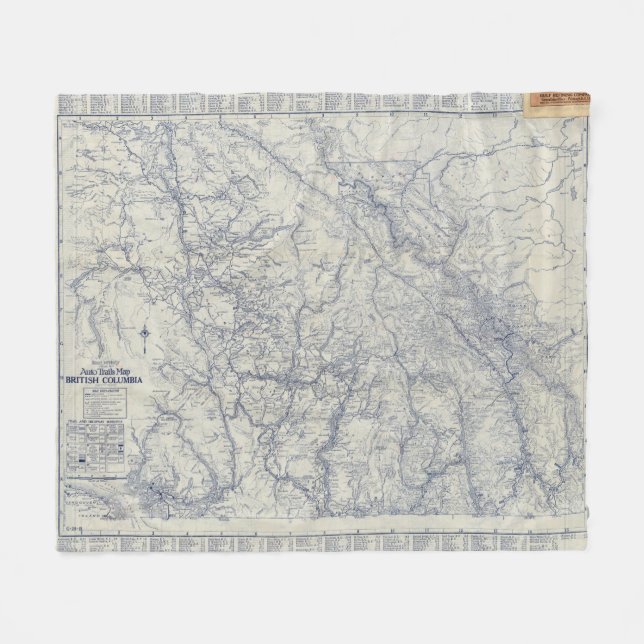 Rand McNally offizielles Auto 1925 schleppt Karte Fleecedecke (Vorderseite (Horizontal))