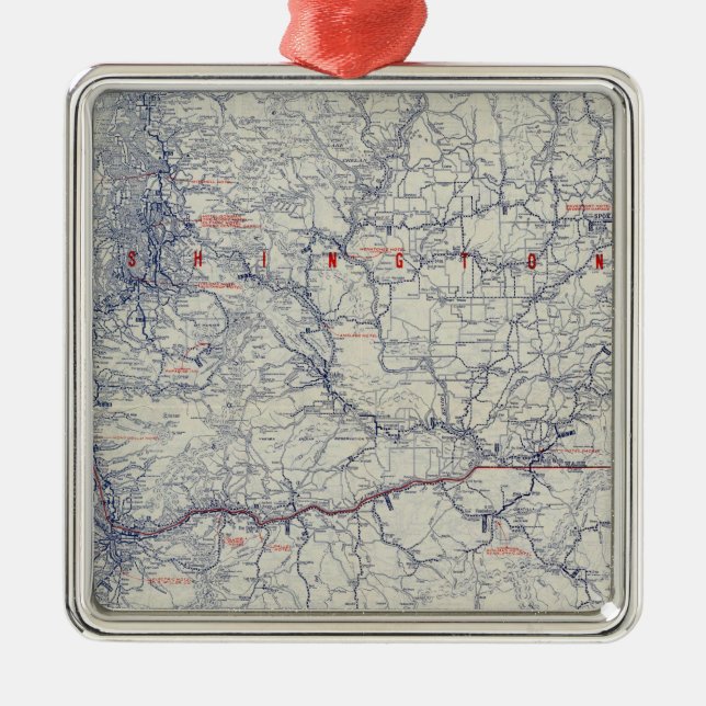 Rand McNally offizielles Auto 1925 schleppt Karte Silbernes Ornament (Vorne)