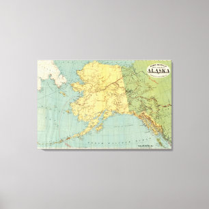 Rand McNallys Karte von Alaska Leinwanddruck