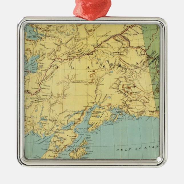 Rand McNallys Karte von Alaska Silbernes Ornament (Vorne)