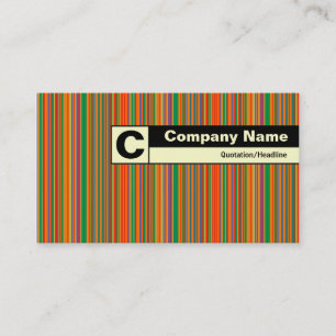 Rand-Monogramm - Farbige Streifen 01 Visitenkarte