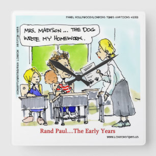 Rand Paul The Early Years Funny Wall Clock Quadratische Wanduhr