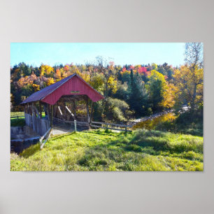 Randall Covered Bridge im Herbst, Vermont Poster