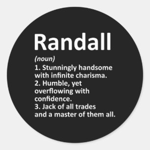 Randall Definition Personalisiert Name Funny Birth Runder Aufkleber